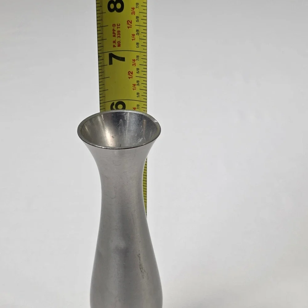 Leonard Pewter Bud Vase Vintage‎ Silver Tone Trumpet Shape 6